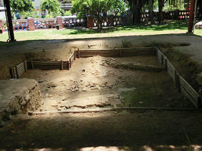 Excavation pits in Fort Zeelandia Tainan Taiwan