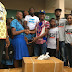  Abraham Attah and Hero film crew donate shoes to school children in Tamale