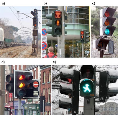 Semáforos ferroviarios y urbanos.