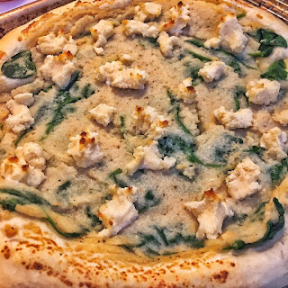 Roasted Garlic White Pizza with Macadamia Ricotta, vegan pizza, vegan dinner, vegan recipes, dairy free, dairy free pizza, dairy free cheese, 