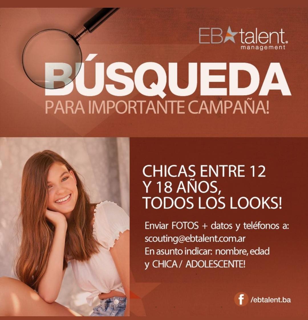CASTING EN ARGENTINA Se buscan chicas entre 12 y 18 años para comercial