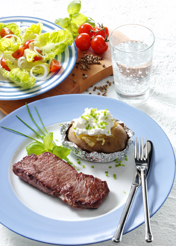 Hüftsteak mit Folienkartoffeln