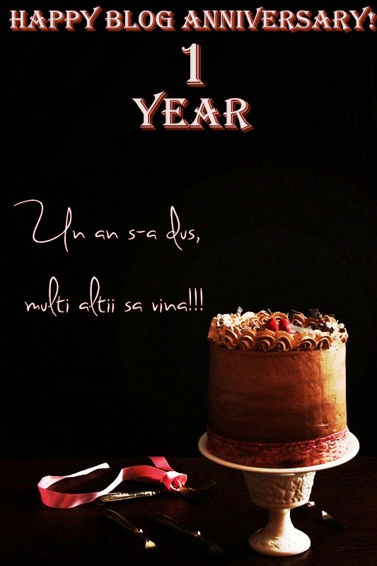 1 An de Blog...1 Tort de Ciocolata...o Tona de Fericire:-)