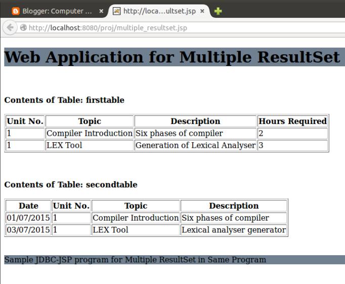 Computer Revolution How To Use Multiple Resultset in JAVA / JSP