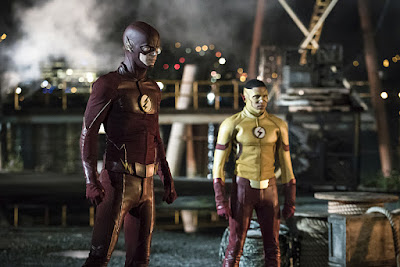 Grant Gustin and Keyinan Lonsdale in The Flash Season 3