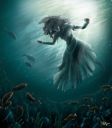floating deviantart underwater painting scene photoshop montreuil rachel thought took less hours than would