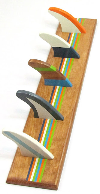 surf fin coat rack