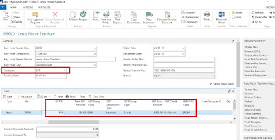 Purchase Order Page with dynamics NAV changes for GST