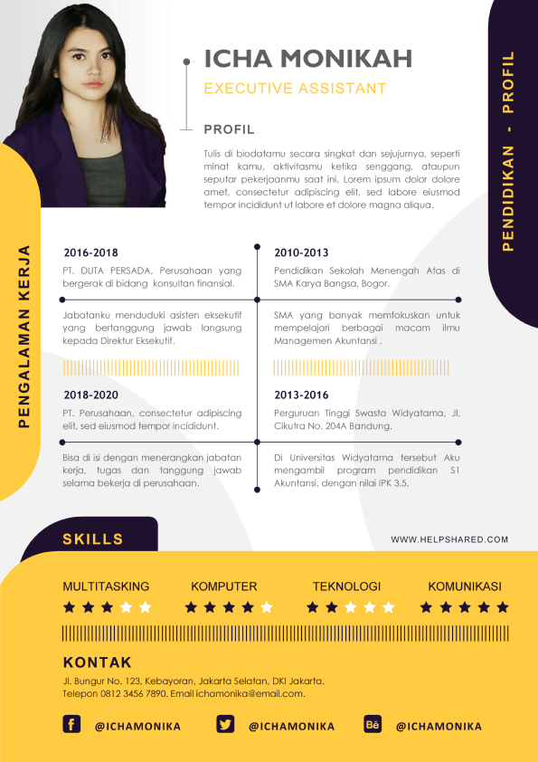 contoh-cv-lamaran-kerja-kekinian-curriculum-vitae Contoh CV Lamaran Kerja Kekinian Curriculum Vitae