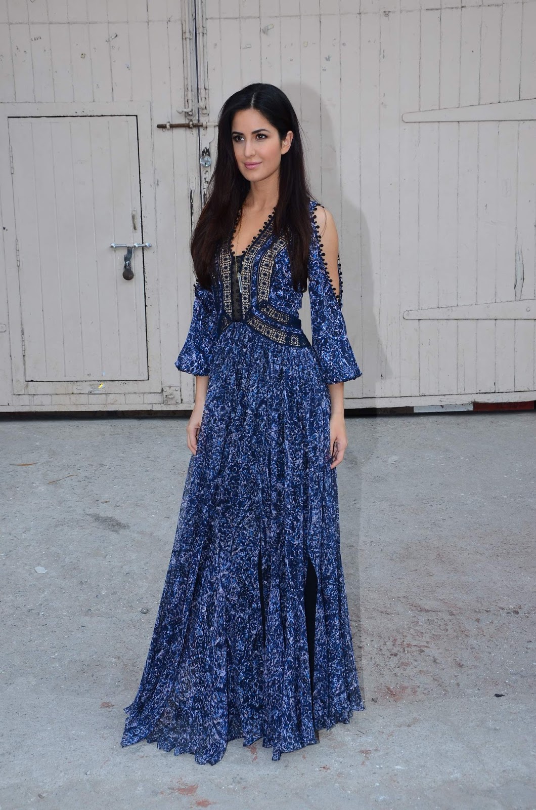 katrina kaif Stills In Long  Blue Dress Hot