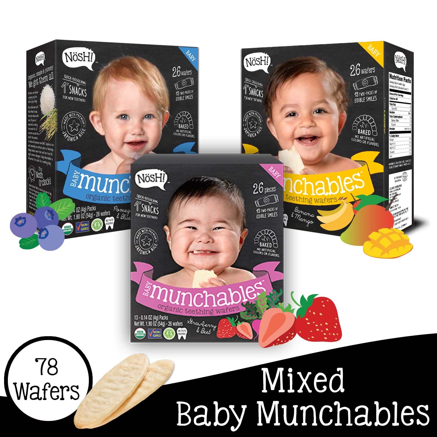 Nosh Munchables Healthy Organic Snacks for Babies and Toddlers Hello