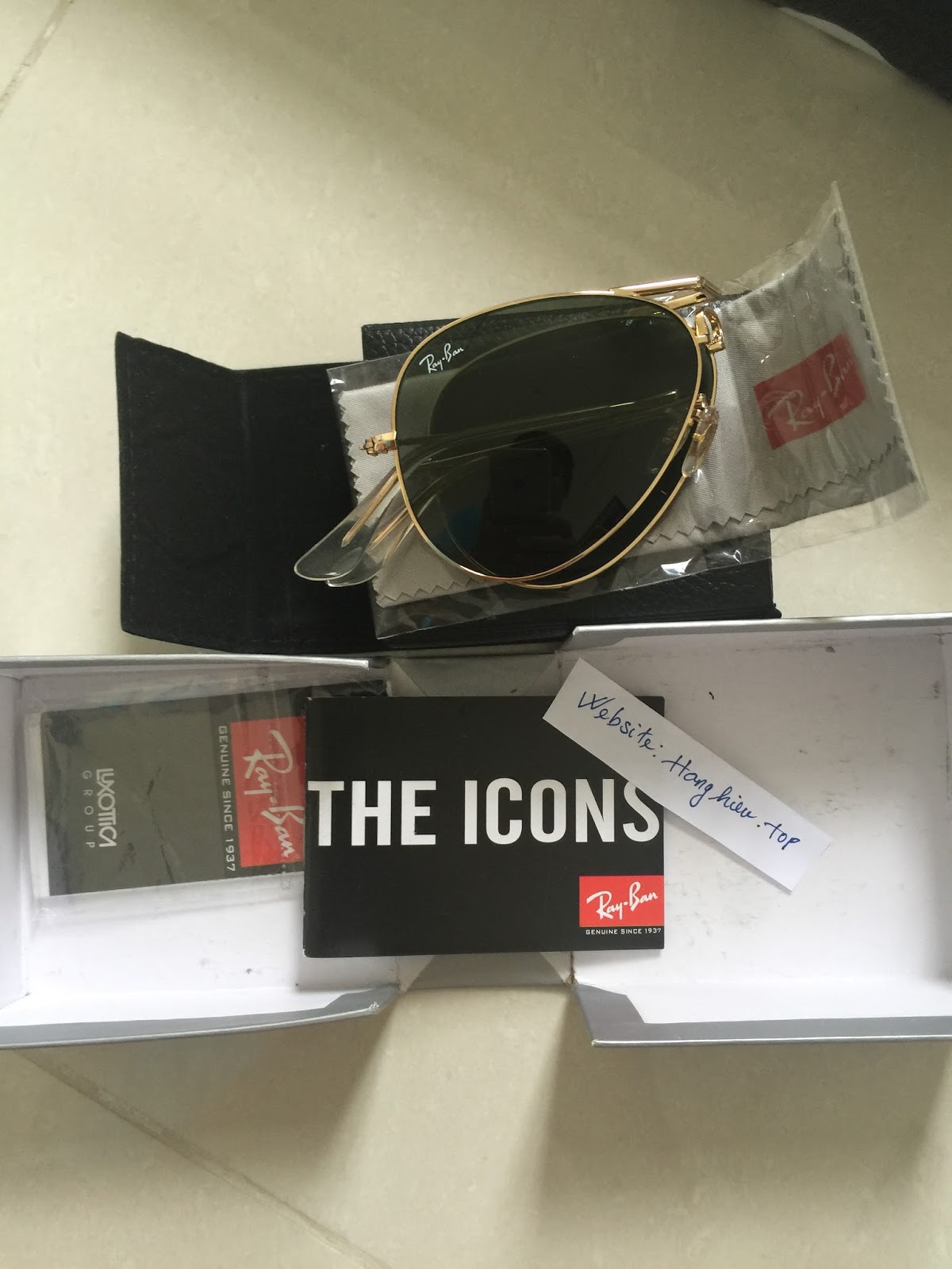 Ray Ban 3479 Folding Aviator RB 3479 001/51 58mm Gold Frame with Brown Gradient