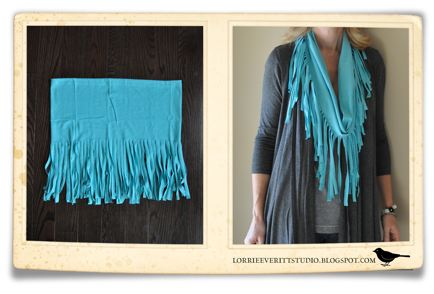 Lorrie Everitt Studio Tee shirt scarf tutorial
