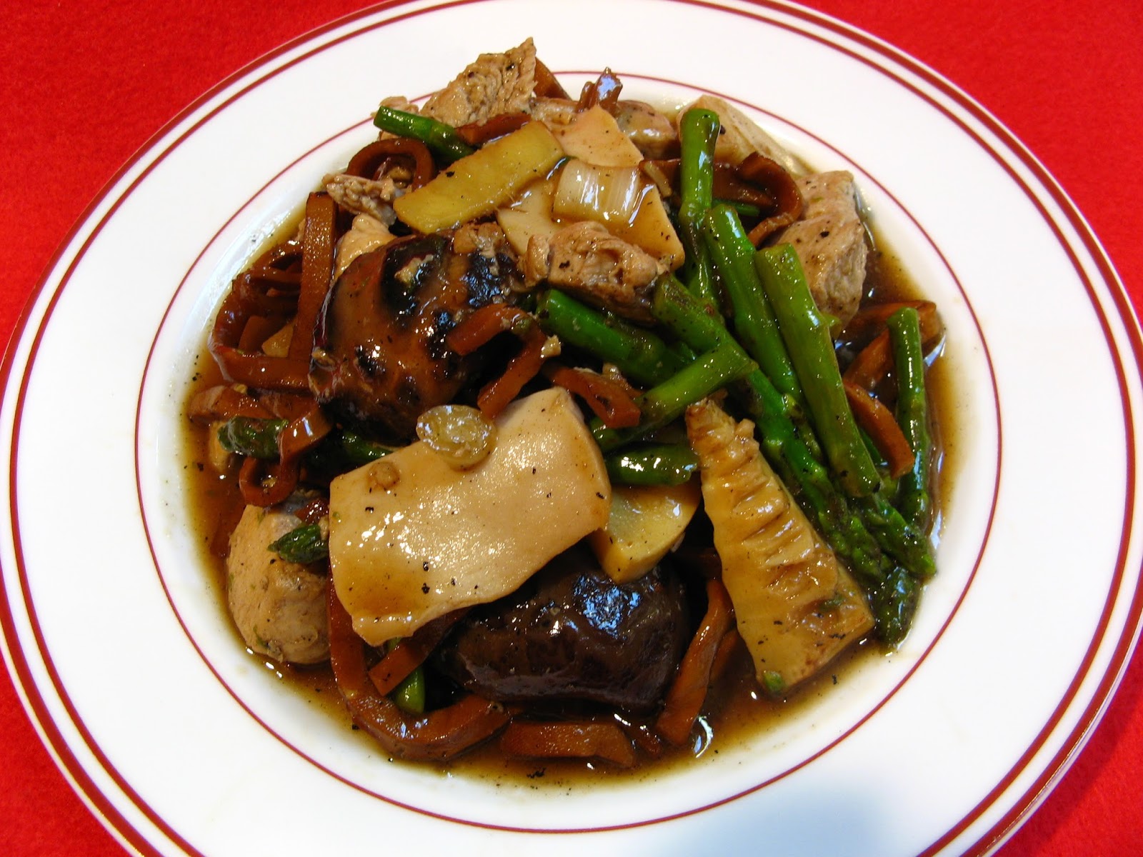 Duck Soup Easy Abalone Asparagus Chicken (鮑魚蘆筍雞, Baau1 Jyu4 Lou4 Seon2