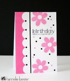 Girly birthday card with border die