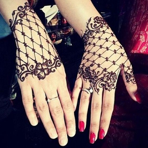 Image result for Lace glove mehndi