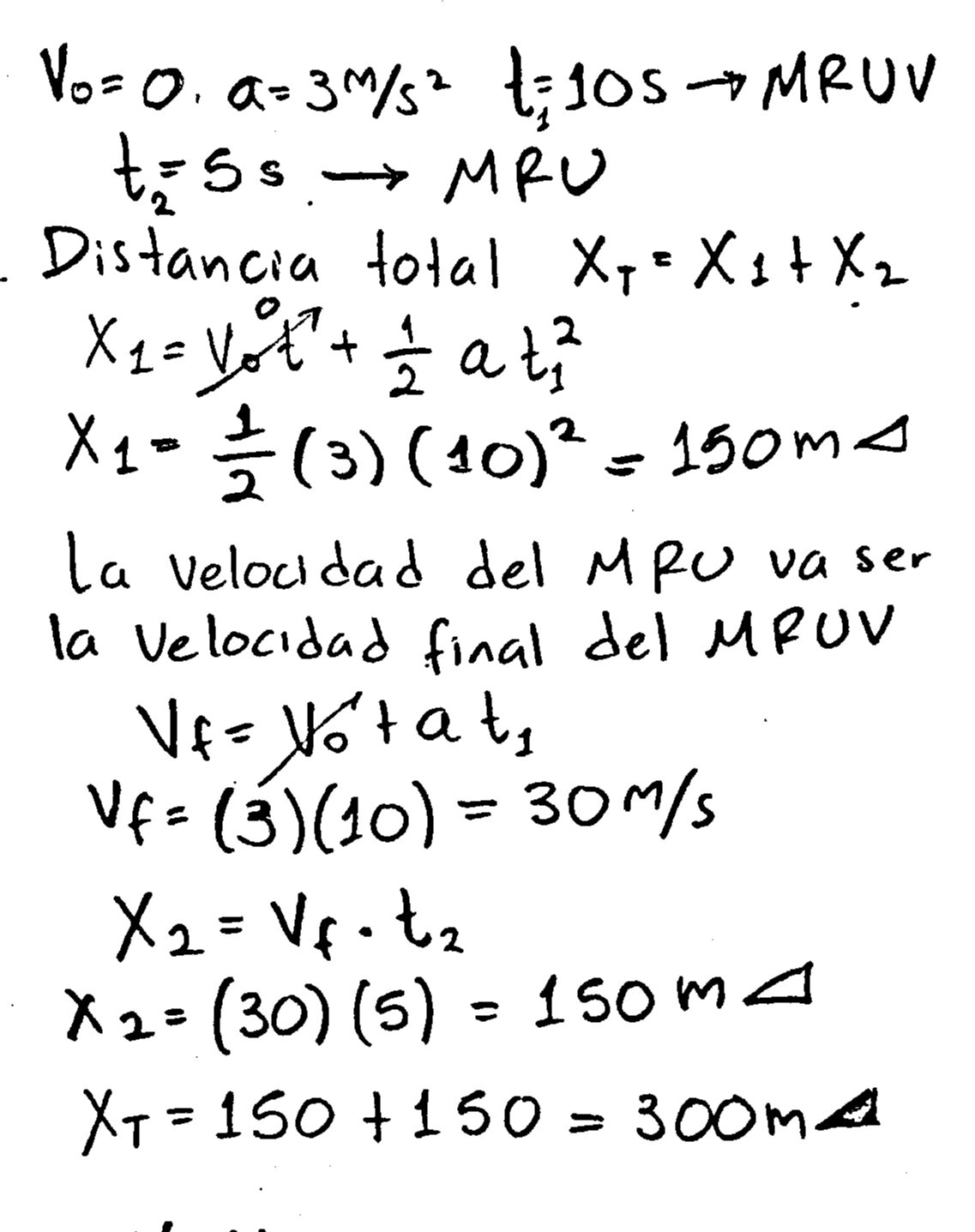 Ejercicios de movimiento uniformemente variado