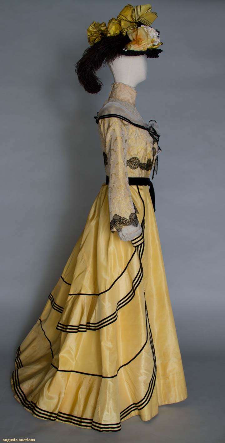 i love historical clothing silk promenade dress  1900 