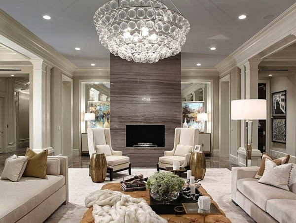 Living room in grey classic accents and luxurious Mobliar