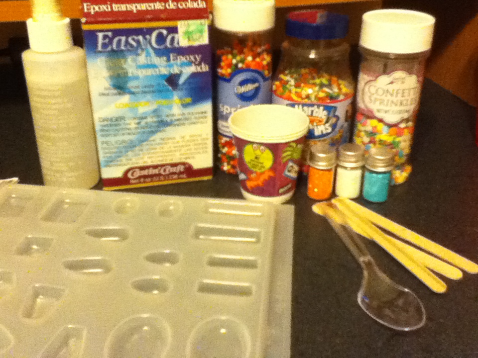 Resin Jewelry Sprinkles in Resin Hair Pins