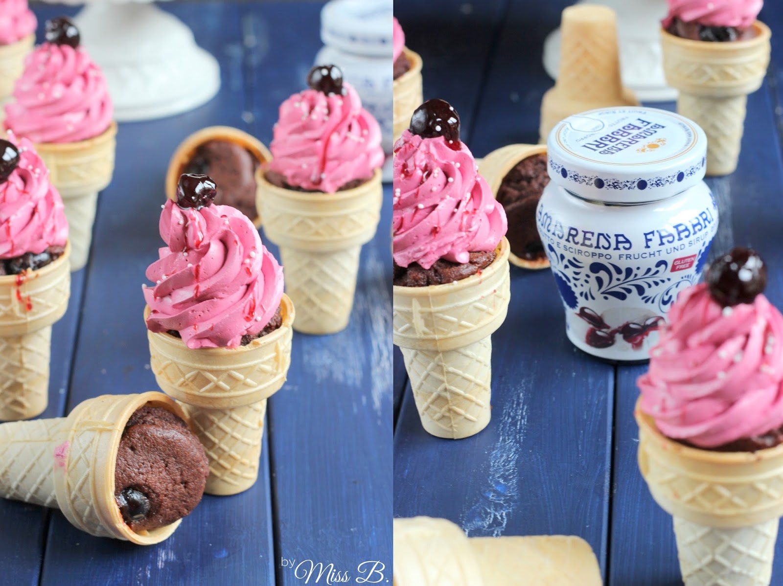 Amarena Kirsch Eisbecher Cupcakes [Amarena Fabbri]