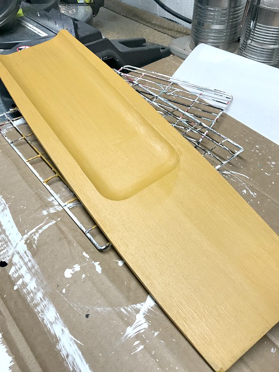 mustard painted cutting board