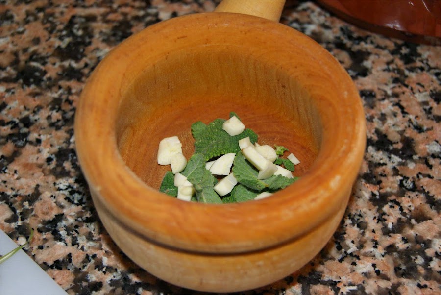 Pollo a la menta paso 1