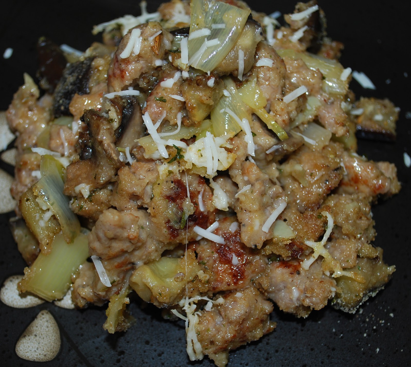 Carrie's Experimental Kitchen Italian Sausage & Roasted Eggplant Casserole