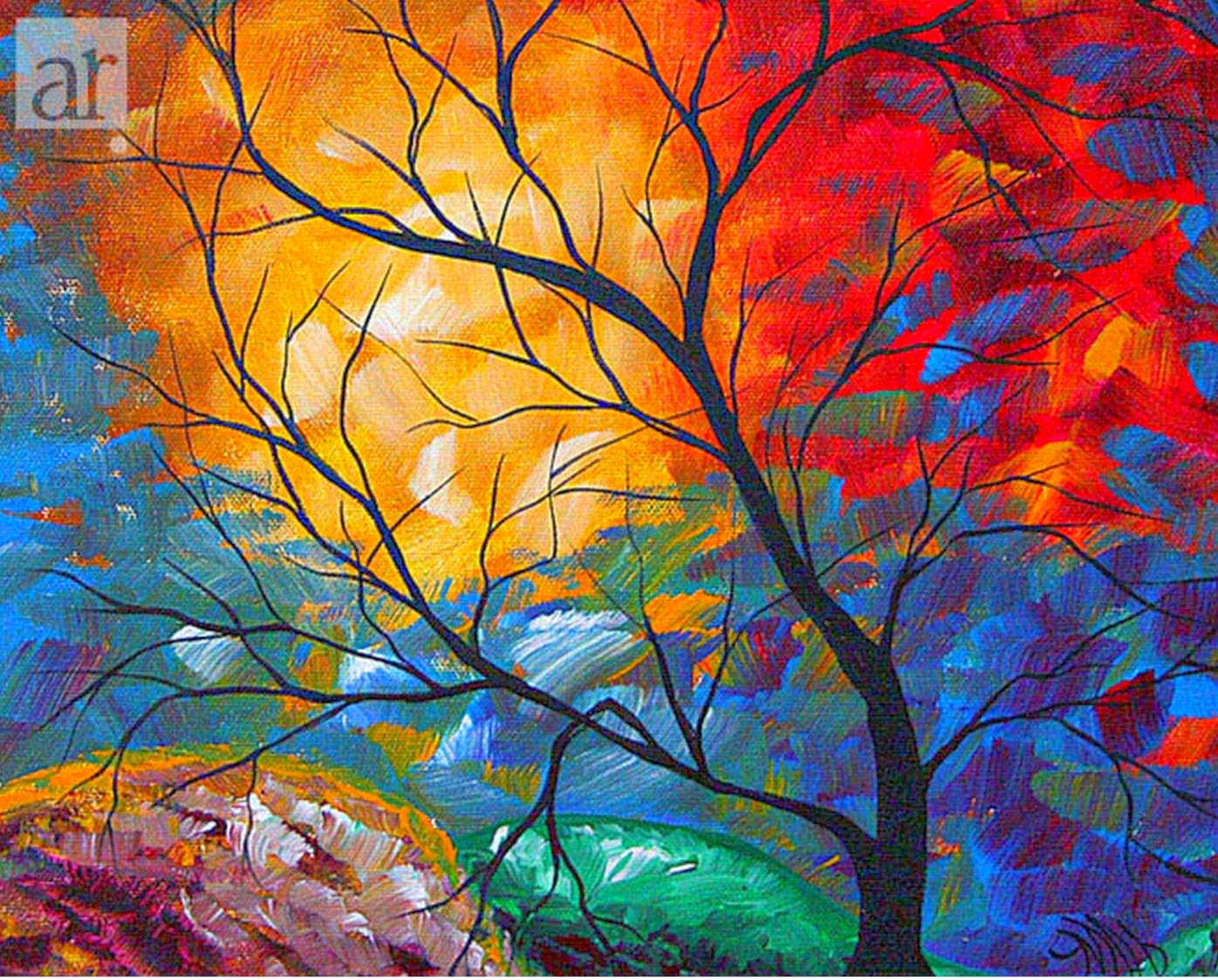 Megan Duncanson Palette Knife Abstract Landscape painter Tutt'Art