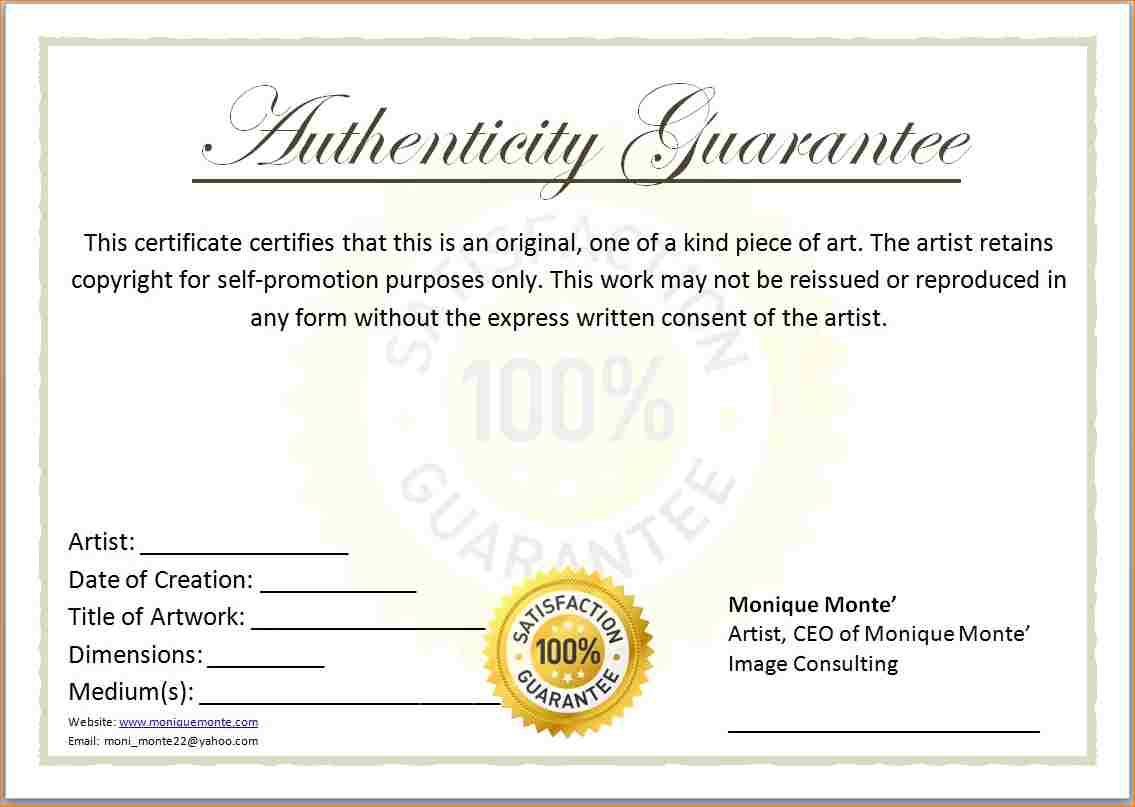 letter of authenticity