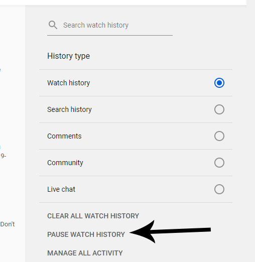 how to unpause youtube history