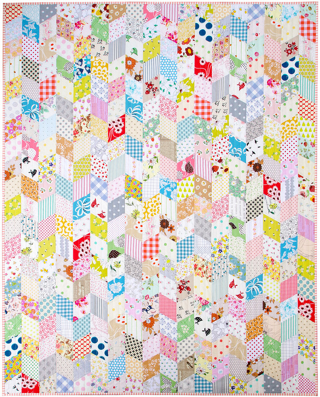 One Patch Quilt :: Diamonds | © Red Pepper Quilts 2018 #redpepperquilts #patchworkquilt 