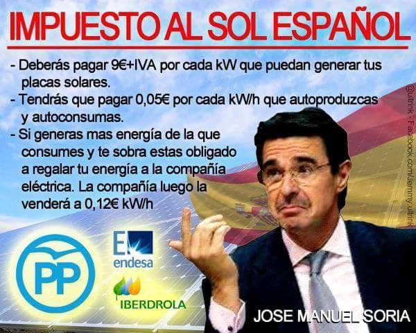 Resultado de imagen de el ‘Impuesto al Sol’.