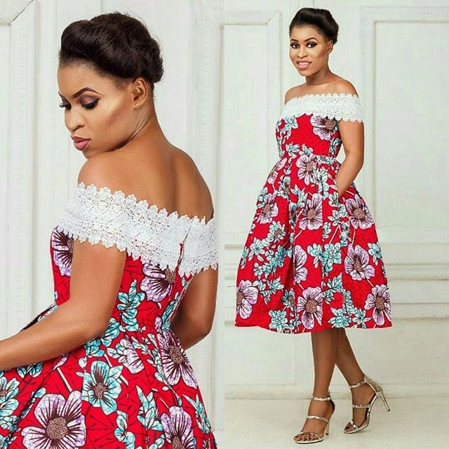 Ankara and Lace Combination Short Gowns Styles for Ladies Zaineey's Blog