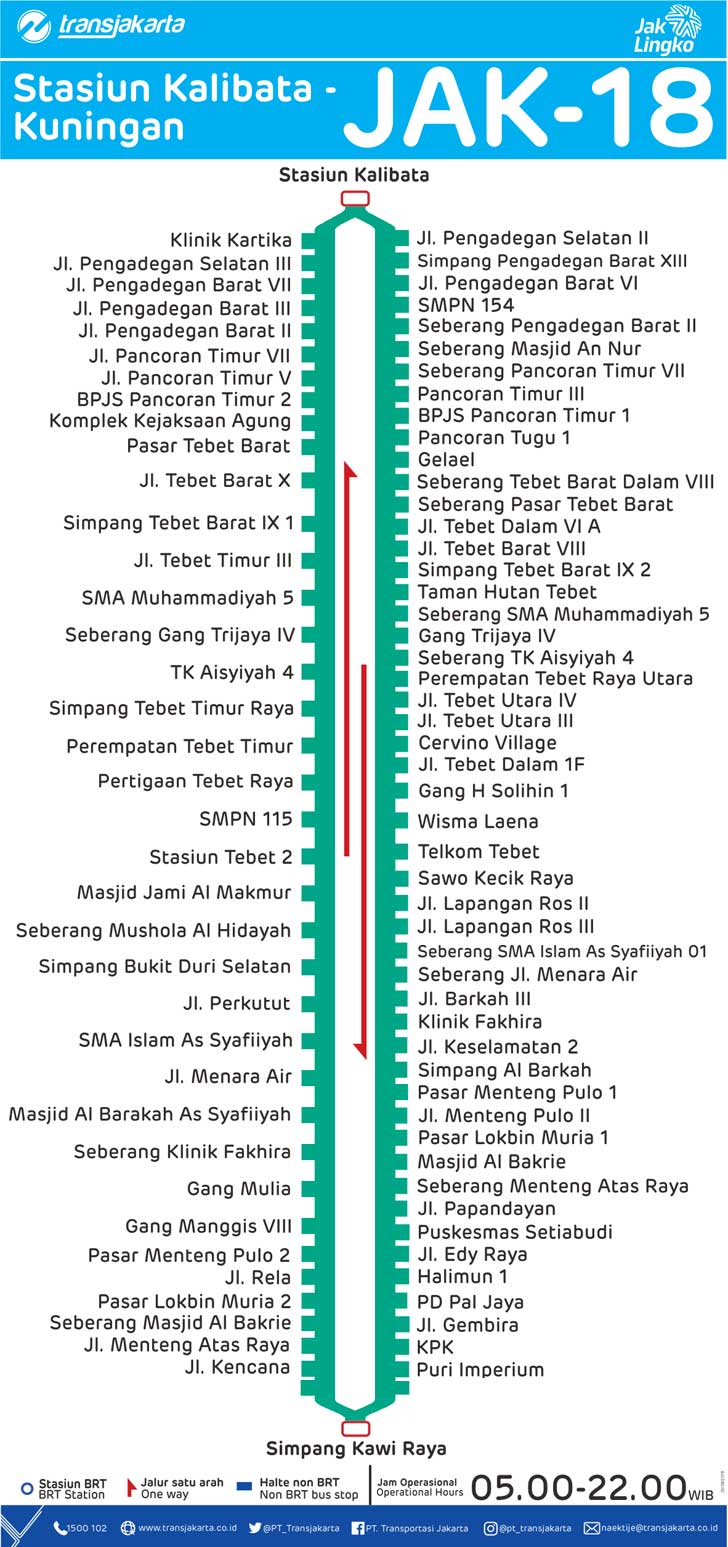 peta rute transjakarta st kalibata - kuningan