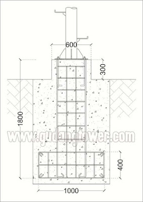 Pondasi Tower Monopole 20 meter