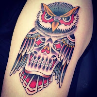 Tatuajes de buhos y calaveras 