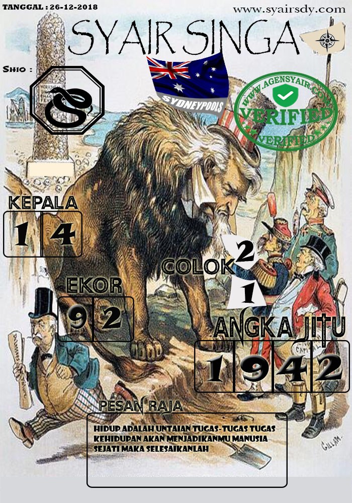 Syair Togel Sydney 26 Desember 2018