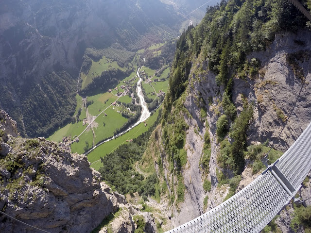 Via Ferrata, Klettersteig, Hike, Climbing, Scrambling, mountaineer, mountain, extreme, adrenaline, adventure, Explore, Murren, Gimmelwald, Lauterbrunnen, Interlaken, Switzerland, Bern, Swiss Alps, Bernese Alps, Alpine, hanging, Nepalese Bridge, tyrolean, cliff, BASE, ladders, 