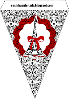 Kit para Boda con Tema París en Rojo y Negro para Imprimir Gratis. 
