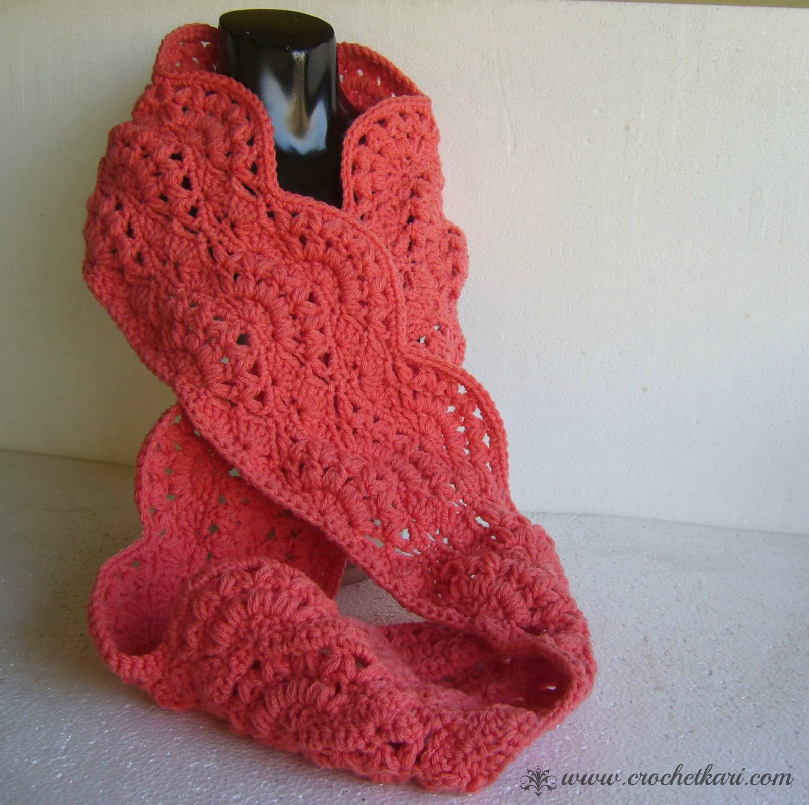 crochet autumn sunset infinity scarf