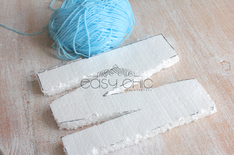 Letras de poliespan con lana