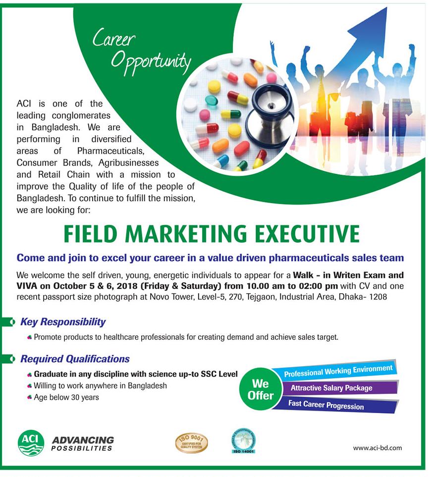 ACI Limited Field Marketing Executive Job Circular 2018