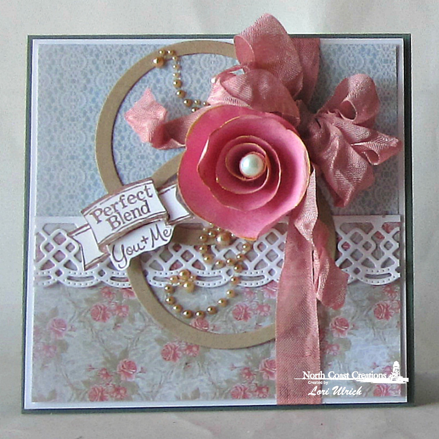 Stamps - North Coast Creations What's Brewin'?, Our Daily Bread Designs Shabby Rose Paper Collection, ODBD Custom Matting Circles Die, ODBD Custom Beautiful Borders Dies