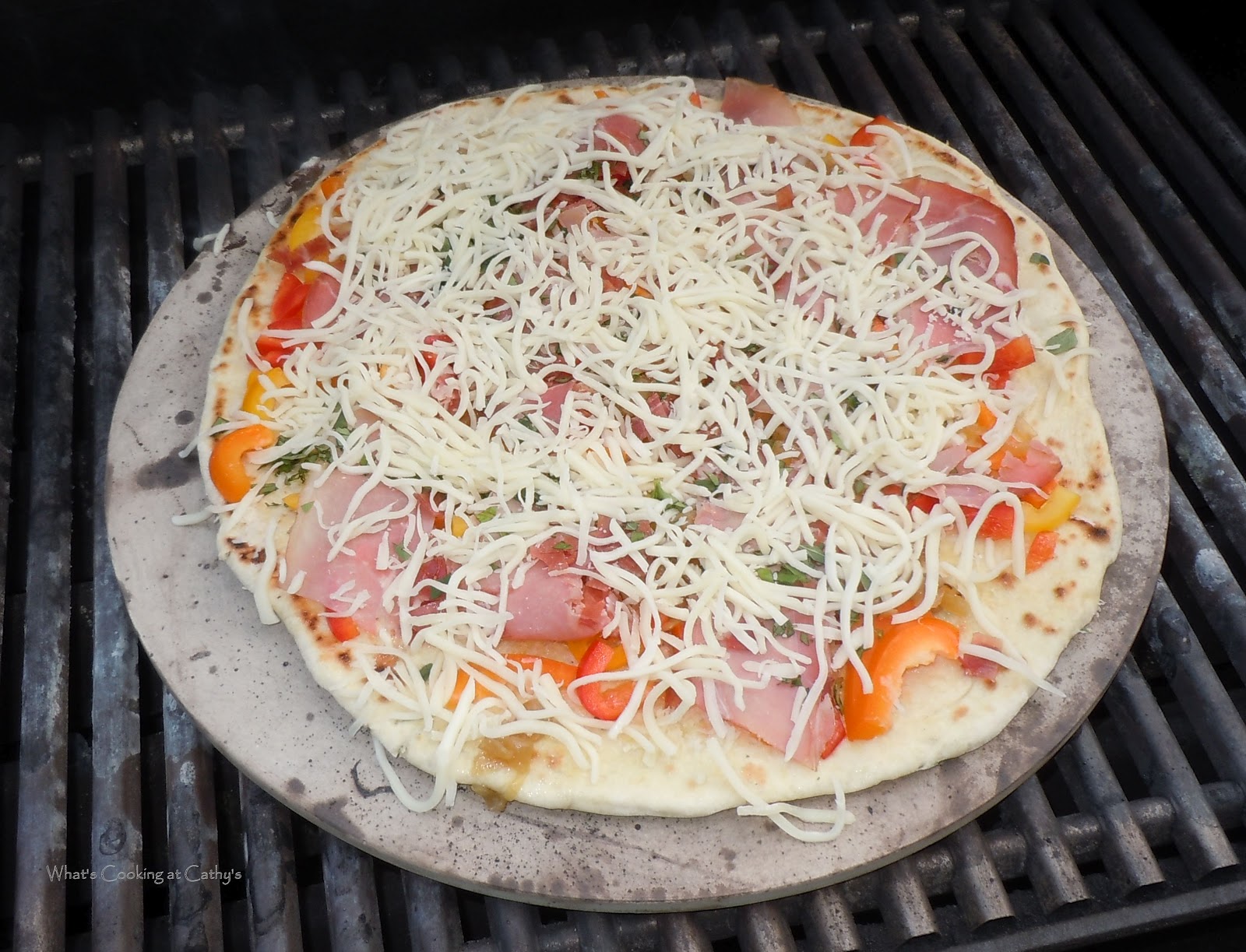 Prosciutto, Capocollo and Carmelized Onion Pizza