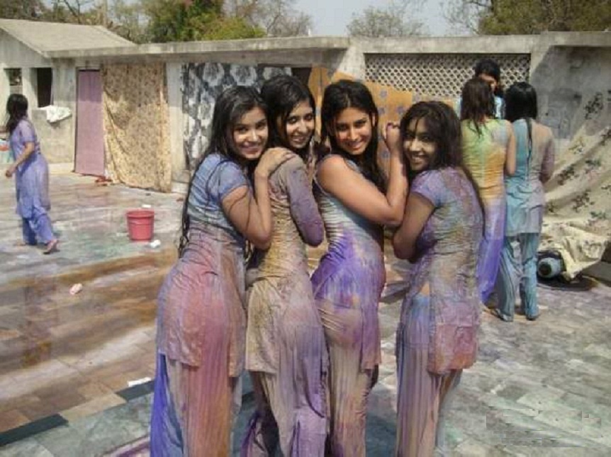 Indian Beauties Desi Girls Playing Holi