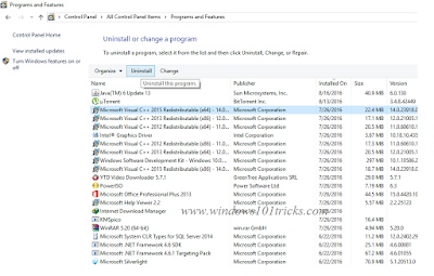 Uninstall Any Recently Installed Application Uninstall Any Recently Installed Application