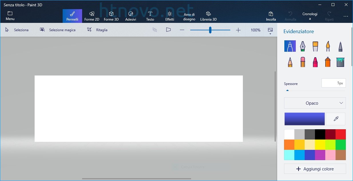 Paint 3D ottiene miglioramenti in Windows 10 versione 1803