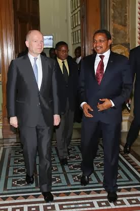 Pres. Kikwete with British Foreign Secretary William Hague in London this evening after the two leaders held talks on bilateral issues concerning their two countries. Photos by Fred Maro
