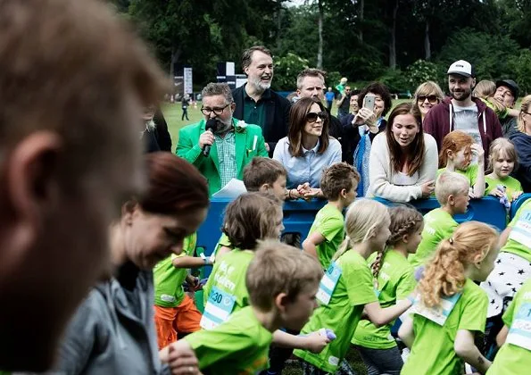 Crown Princess Mary attended the Children's Relay 2017 held at the Fælledparken in Copenhagen as patron of the Mary Foundation
